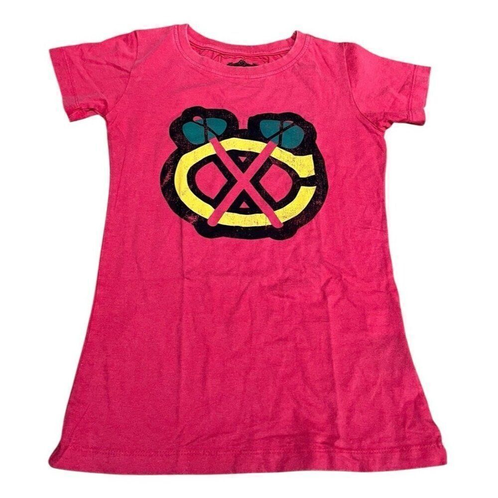 Red Jacket Youth XS Red Chicago Blackhawks Vintage Hockey Logo T Shirt NWT